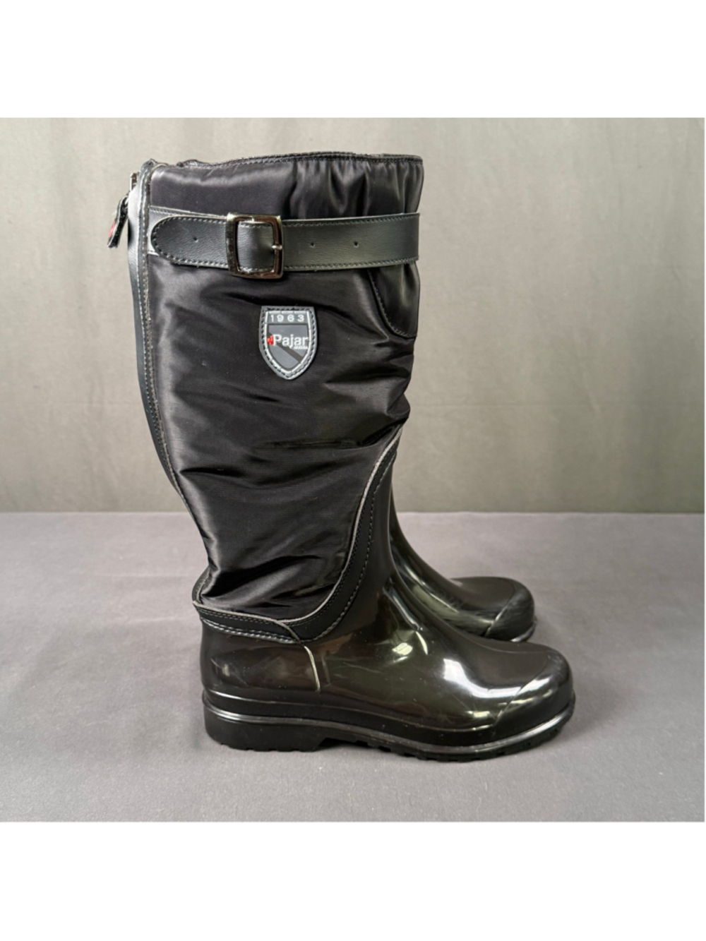 Pajar Rain Boots Women 5.5 Rosemount Waterproof Back Zip Techwear Gorpcore Black - Picture 4 of 13